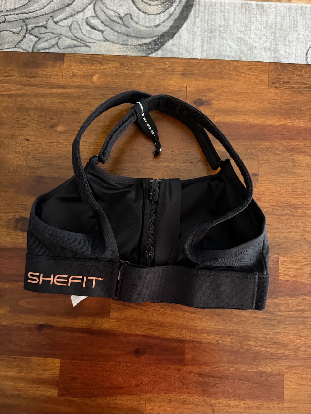 SHEFIT Black Ultimate Running Gym Sports Bra Front Zipper Women's Size M
